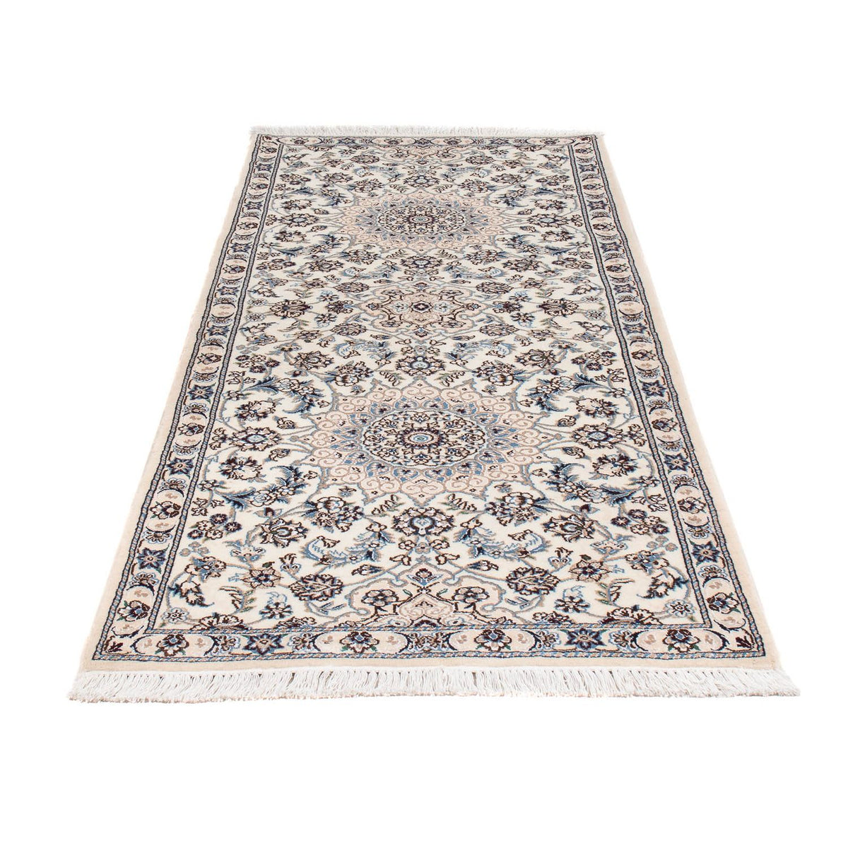 Alfombra de pasillo Alfombra Persa - Nain - Real - 208 x 82 cm - beige