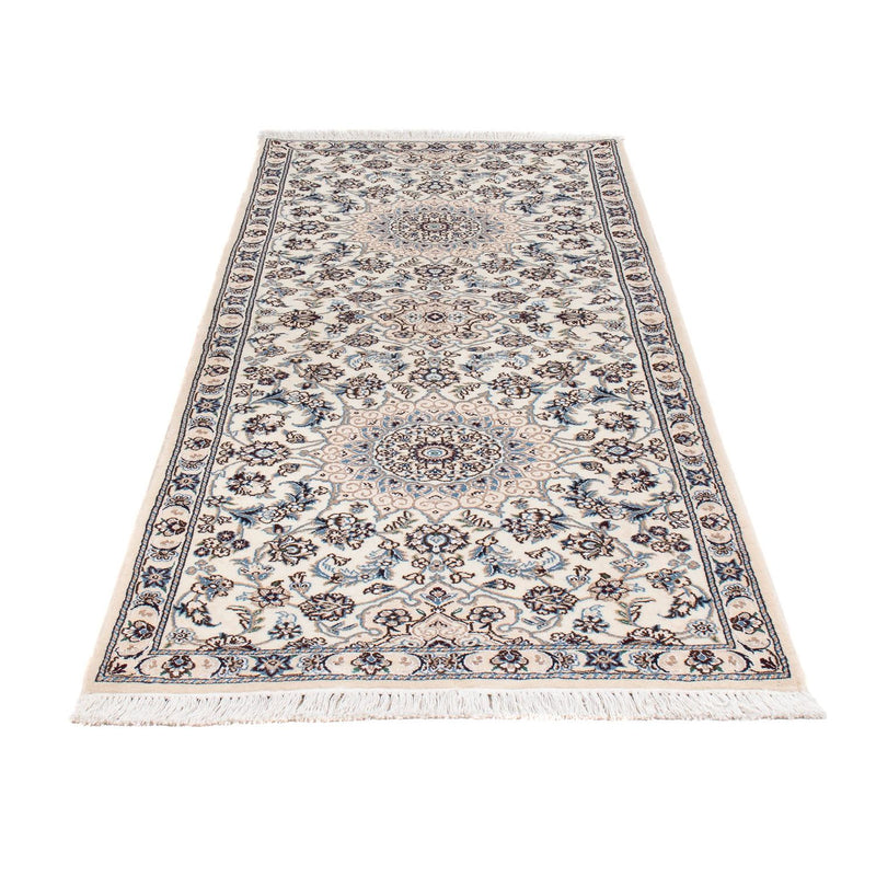 Alfombra de pasillo Alfombra Persa - Nain - Real - 208 x 82 cm - beige