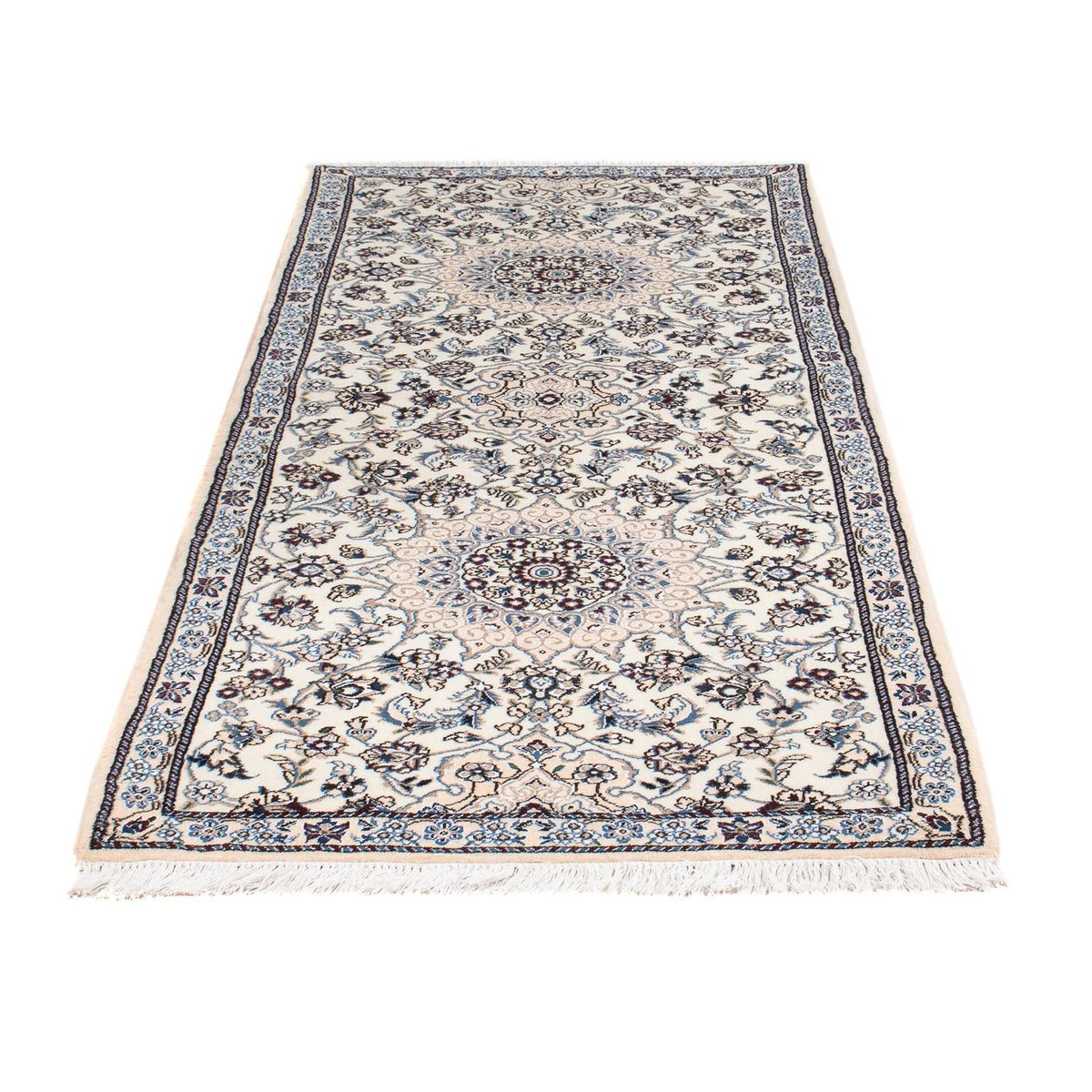 Alfombra de pasillo Alfombra Persa - Nain - Real - 210 x 82 cm - beige
