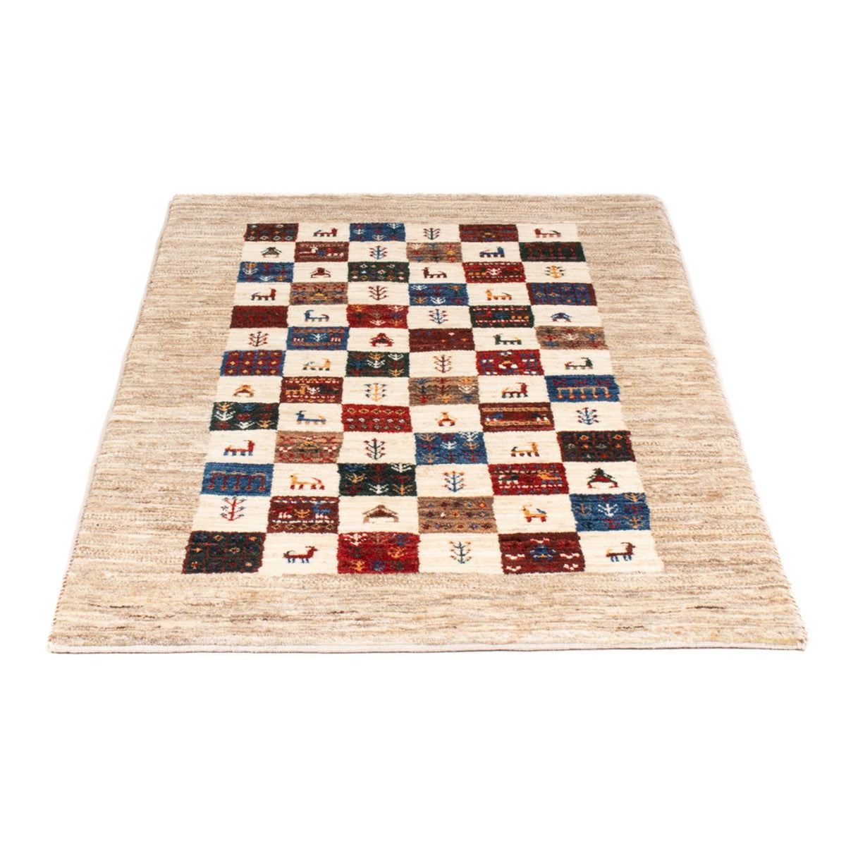 Alfombra Gabbeh - Loribaft Persa - 129 x 81 cm - multicolor