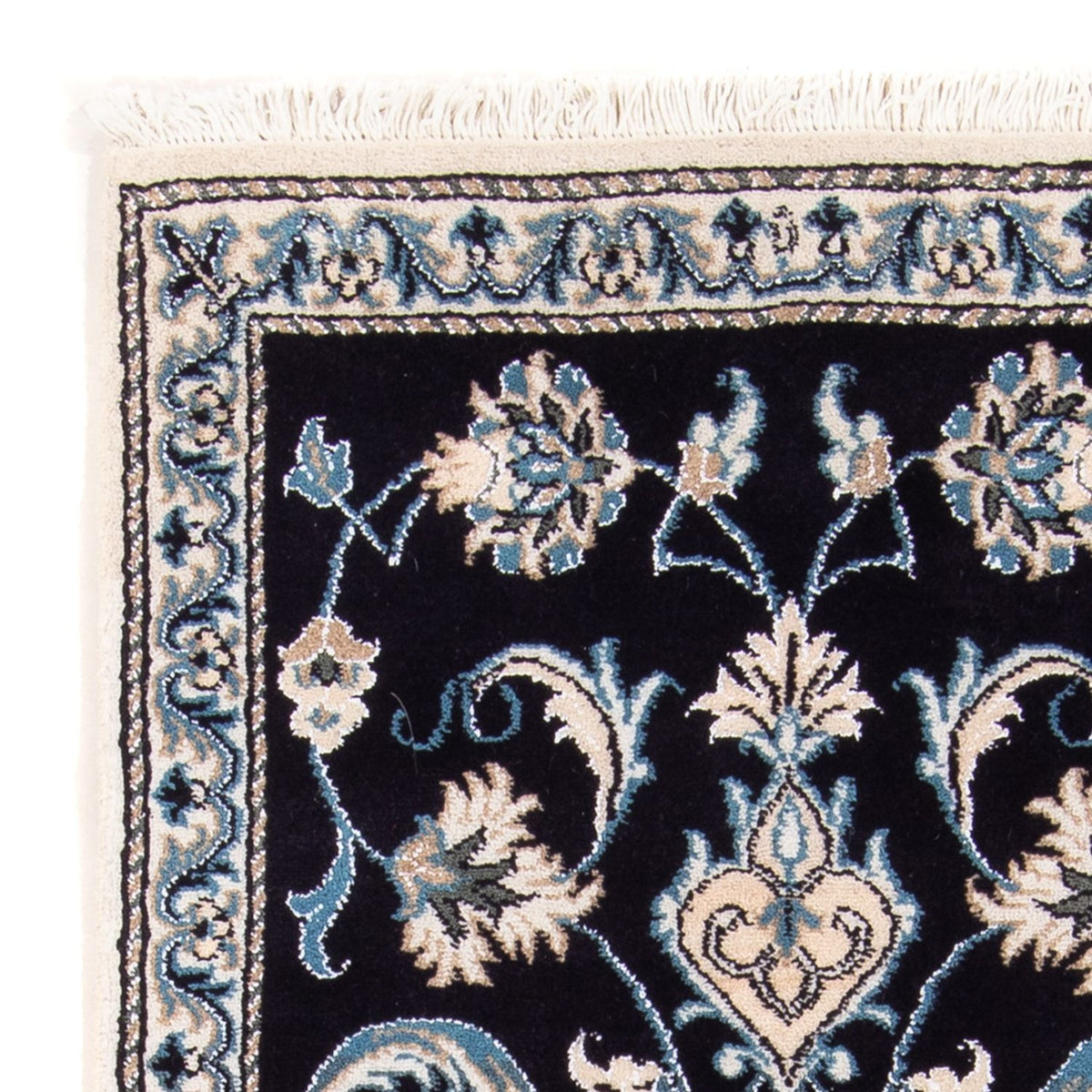 Alfombra persa - Nain - 149 x 69 cm - azul oscuro