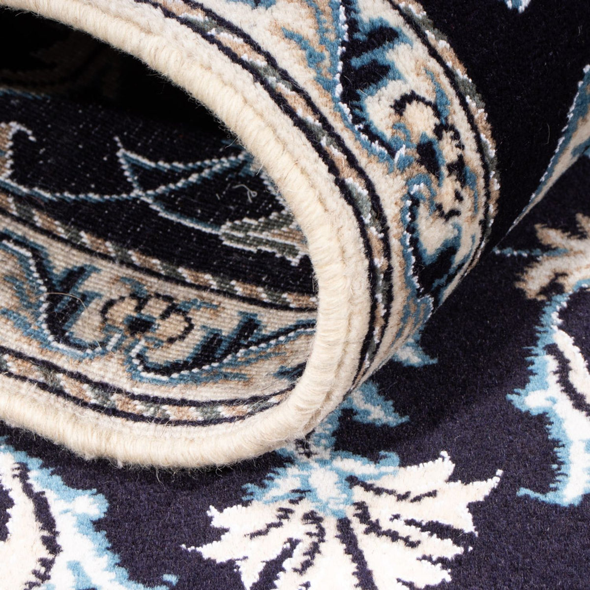 Alfombra persa - Nain - 149 x 69 cm - azul oscuro