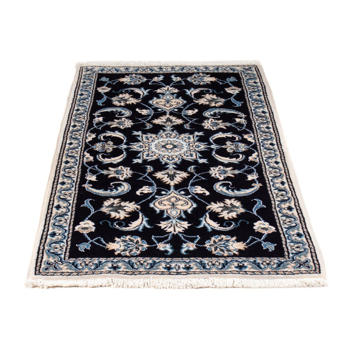 Alfombra persa - Nain - 149 x 69 cm - azul oscuro