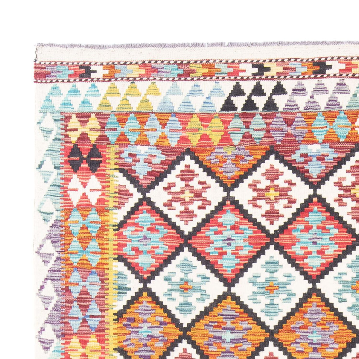 Alfombra Kelim - Splash - 239 x 200 cm - multicolor