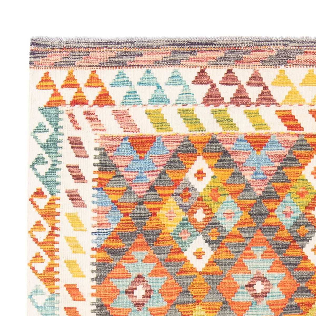 Alfombra Kelim - Splash - 195 x 156 cm - multicolor