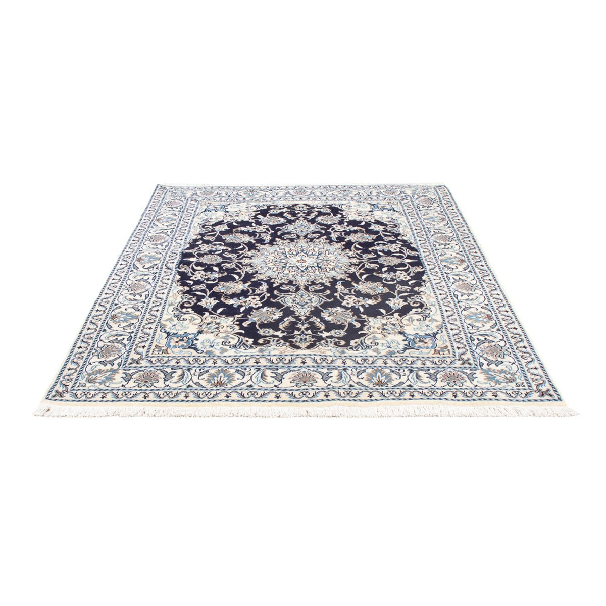 Alfombra persa - Nain - 202 x 144 cm - azul oscuro