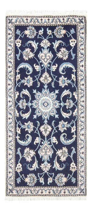 Alfombra persa - Nain - 134 x 67 cm - azul oscuro