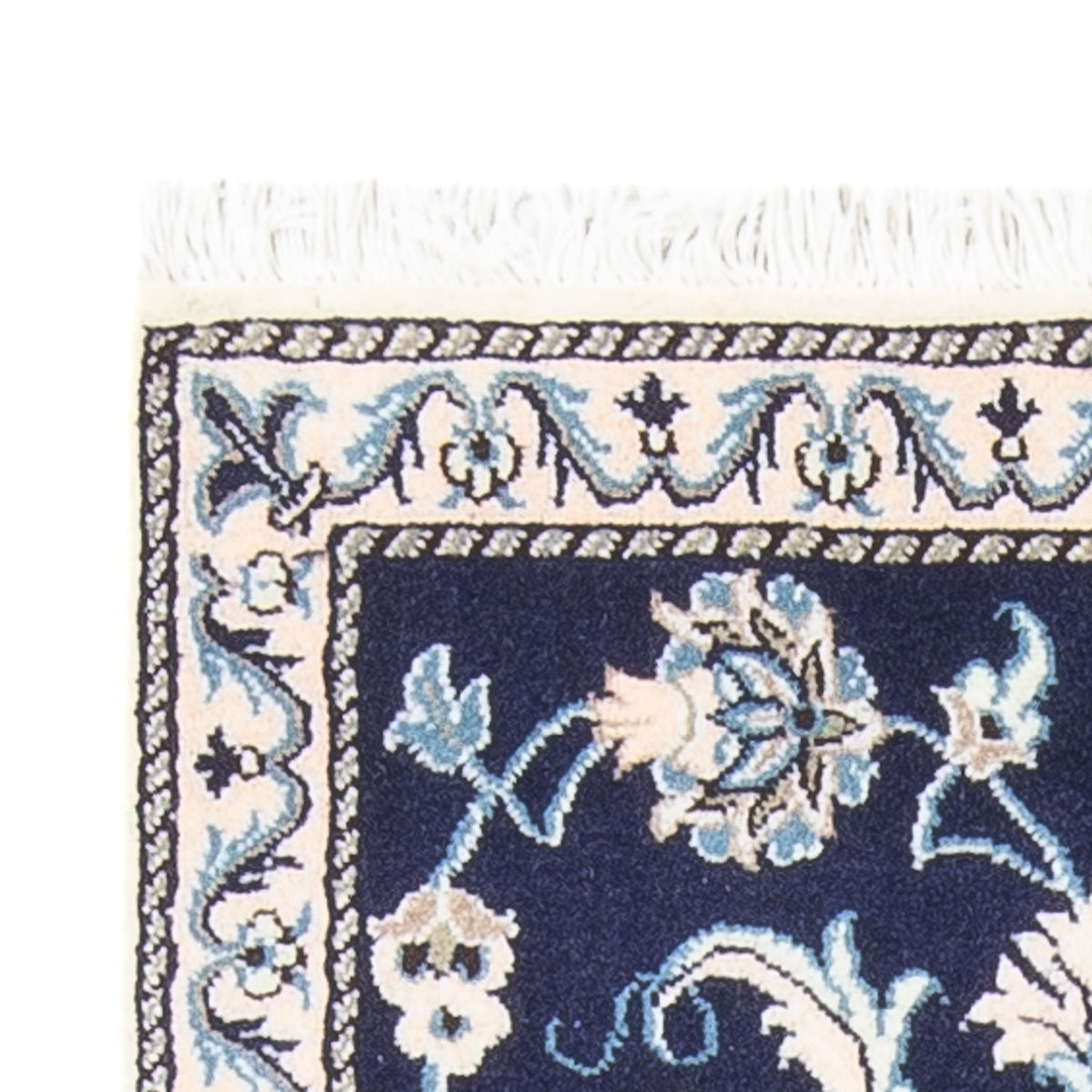 Alfombra persa - Nain - 134 x 67 cm - azul oscuro