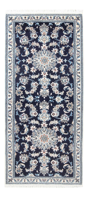 Alfombra de pasillo Alfombra persa - Nain - 190 x 79 cm - azul oscuro