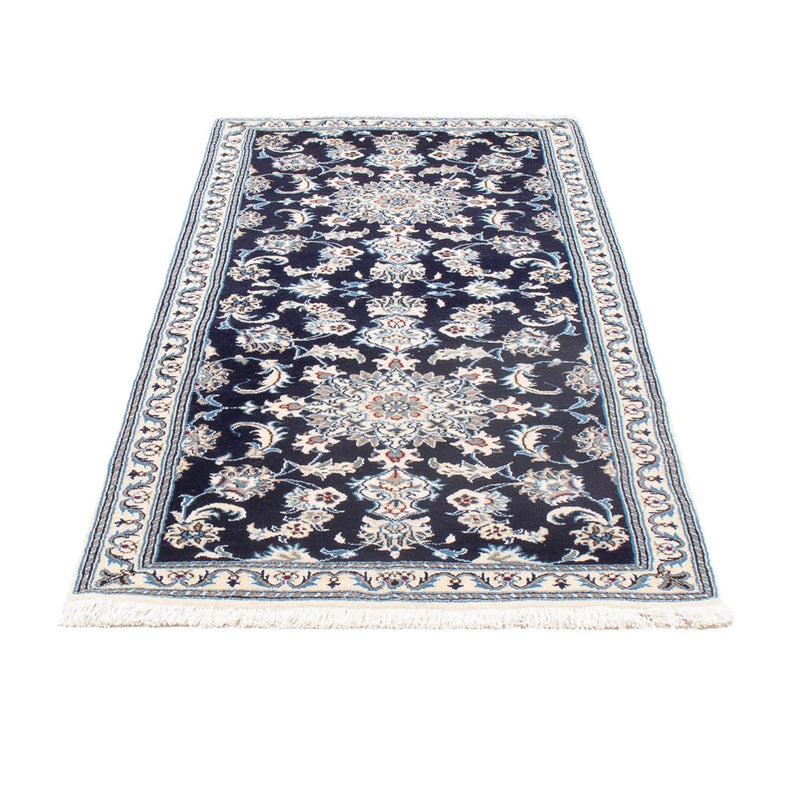 Alfombra de pasillo Alfombra persa - Nain - 190 x 79 cm - azul oscuro
