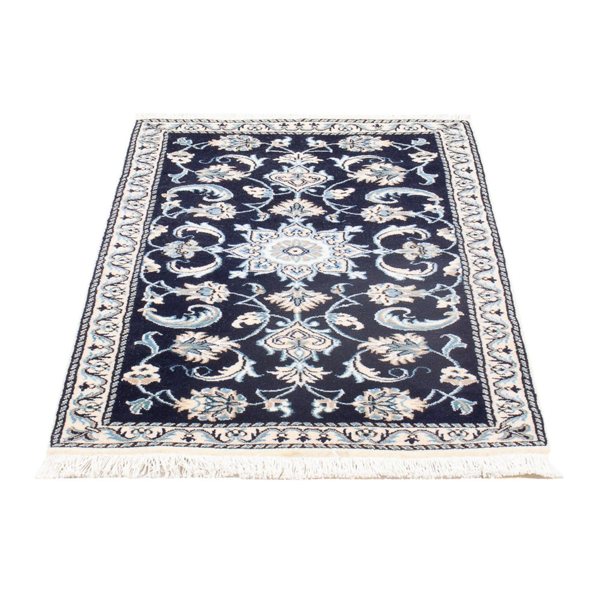 Alfombra persa - Nain - 137 x 67 cm - azul oscuro