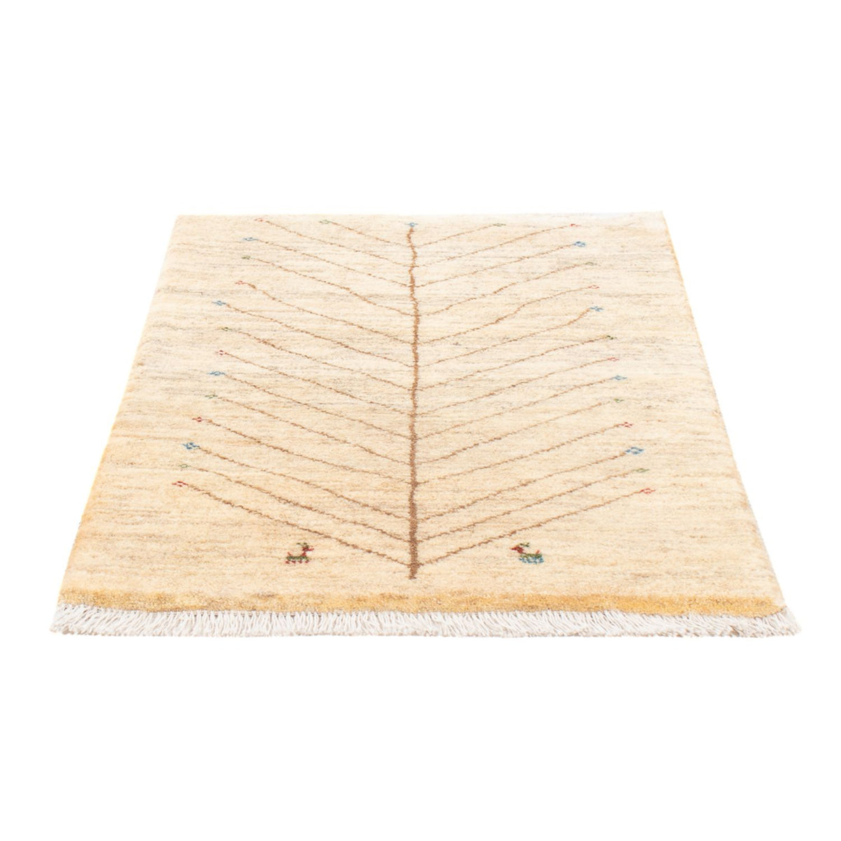 Alfombra Gabbeh - Persa - 121 x 77 cm - blanco natural