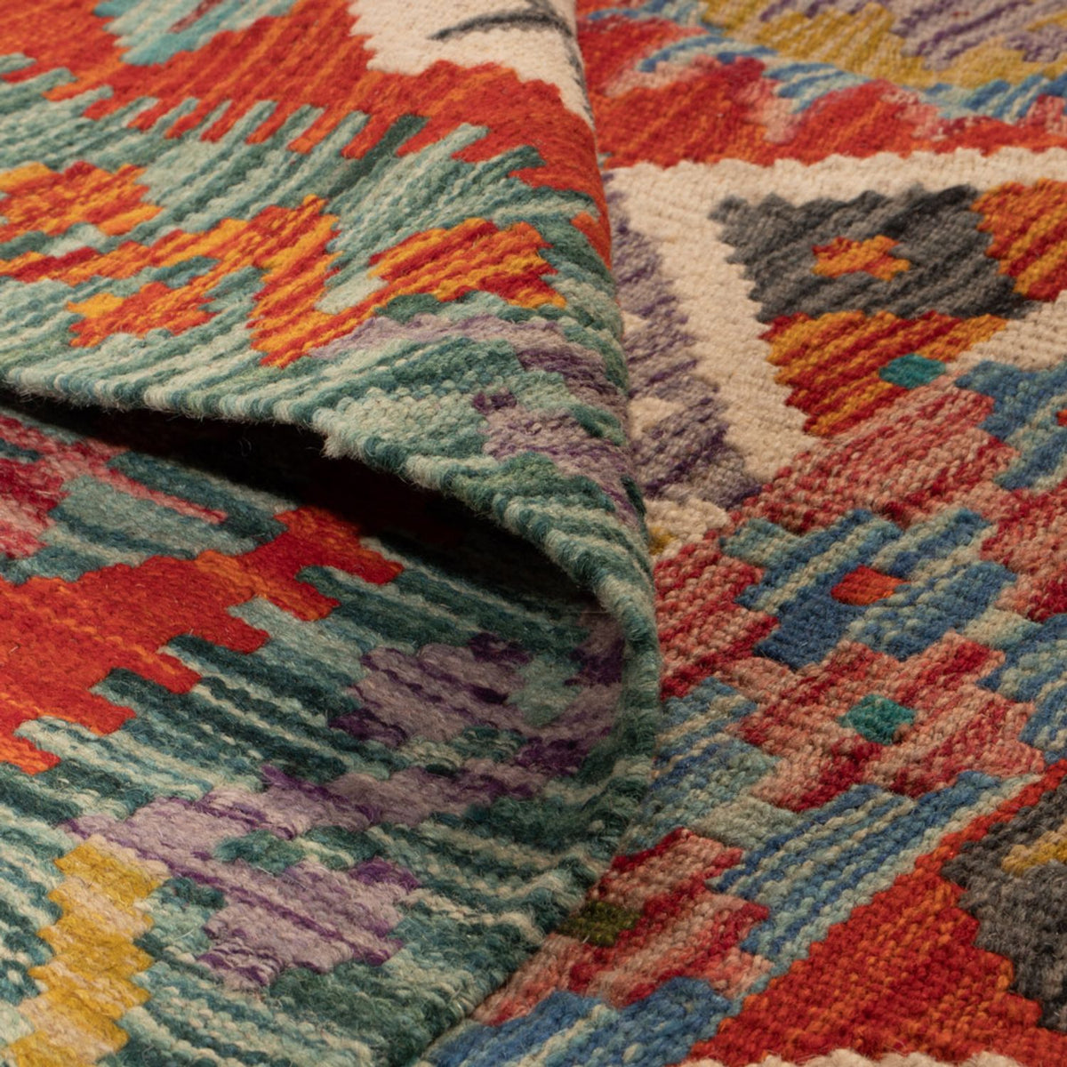 Alfombra Kelim - Splash cuadrado  - 154 x 152 cm - multicolor