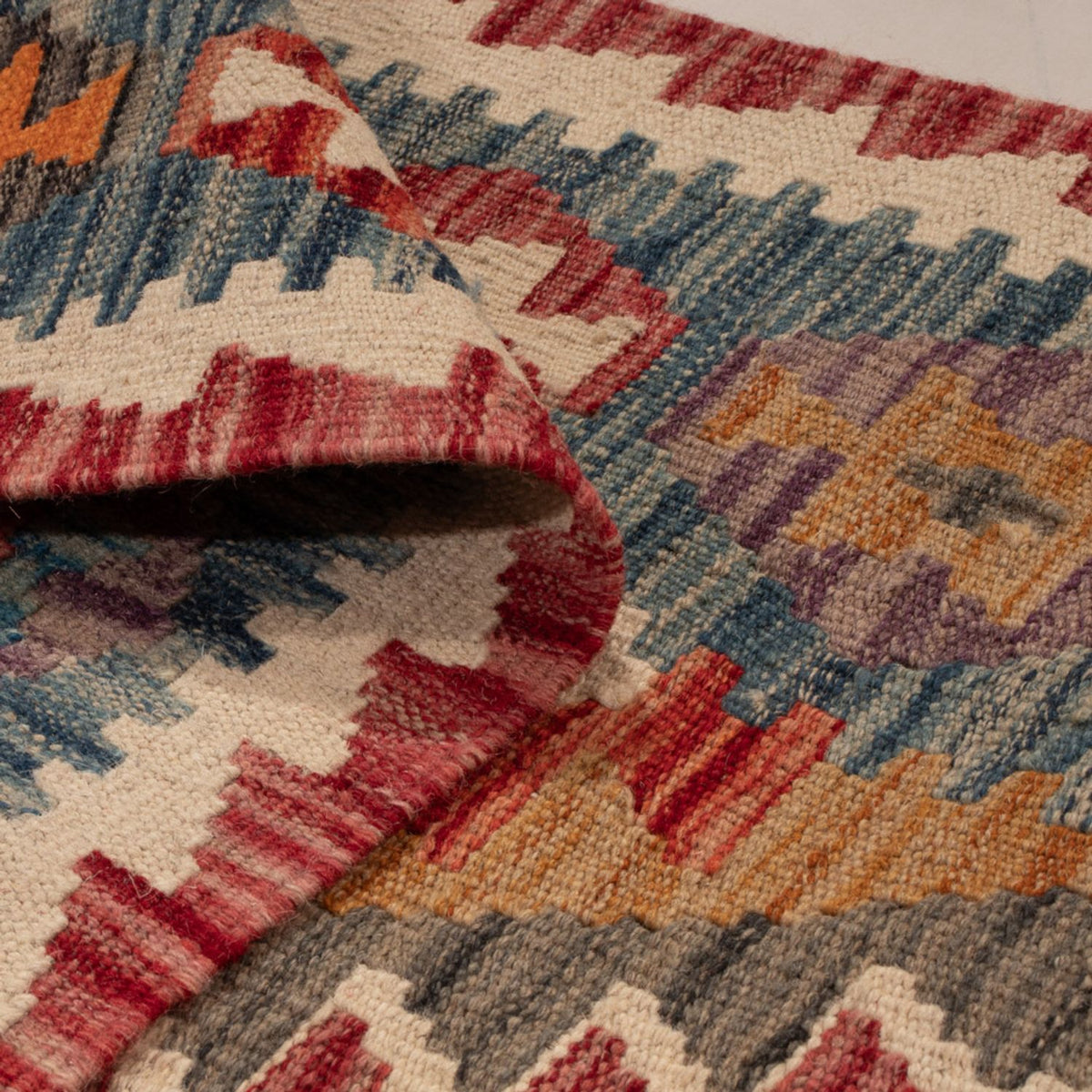 Alfombra de pasillo Alfombra Kelim - Splash - 243 x 79 cm - multicolor