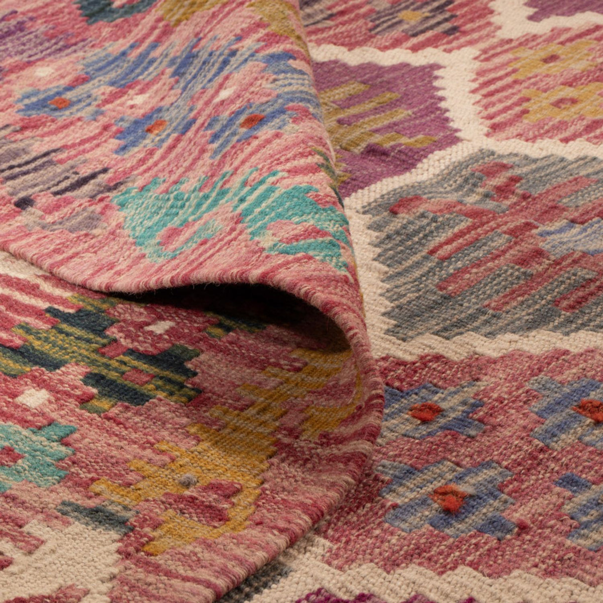 Alfombra Kelim - Splash - 254 x 177 cm - multicolor