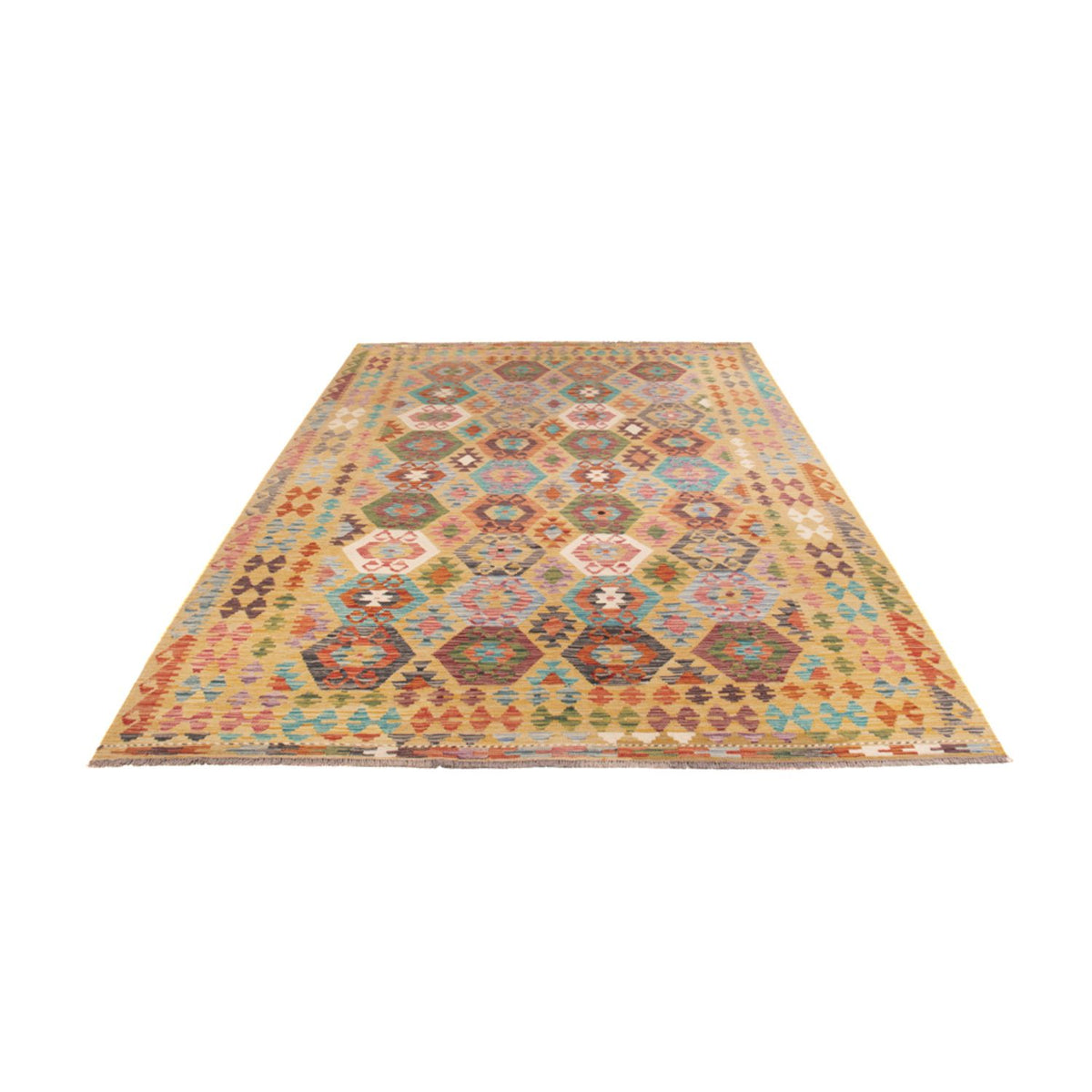 Alfombra Kelim - Splash - 306 x 208 cm - multicolor