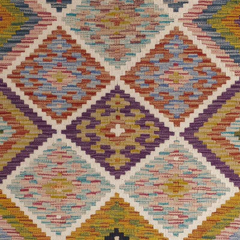 Alfombra de pasillo Alfombra Kelim - Splash - 195 x 95 cm - multicolor