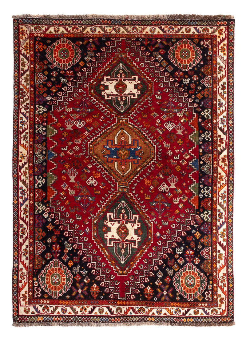 Alfombra persa - Nómada - 156 x 110 cm - rojo oscuro