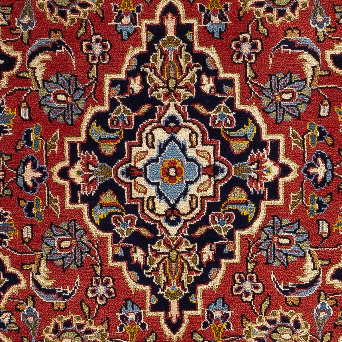 Alfombra persa - Keshan - 111 x 69 cm - gris oscuro