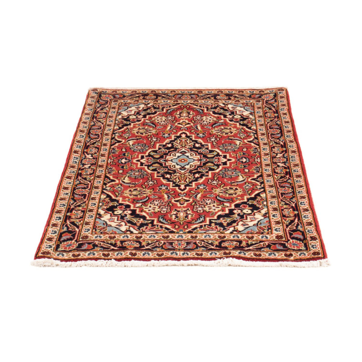 Alfombra persa - Keshan - 111 x 69 cm - gris oscuro