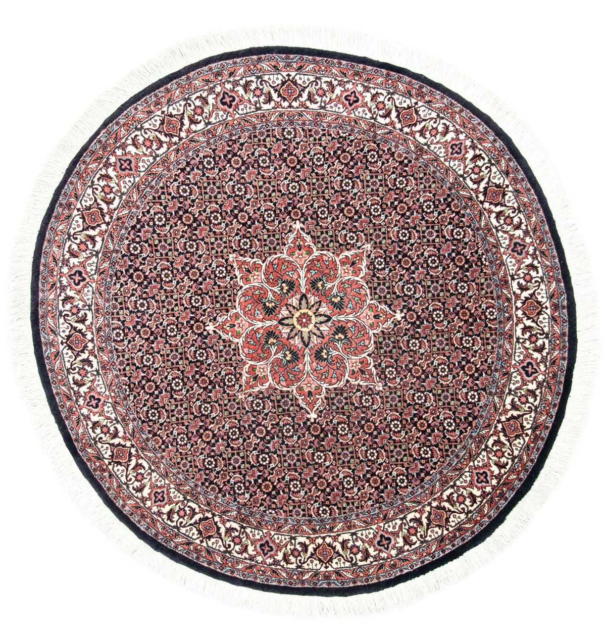 Alfombra persa - Bidjar redondo - 155 x 155 cm - azul