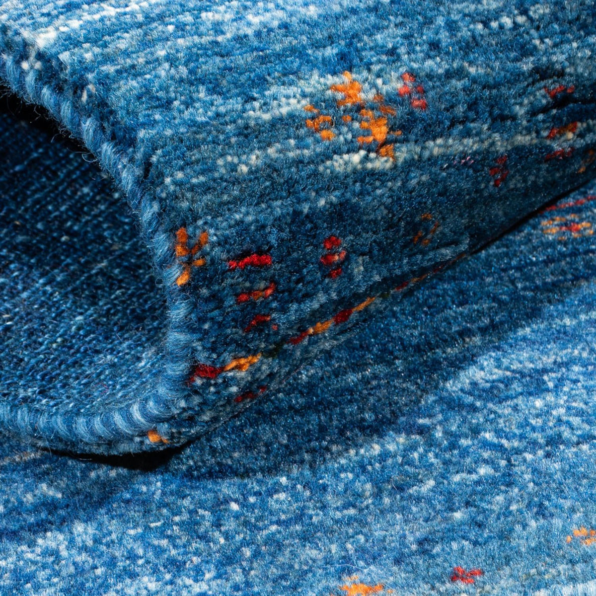 Alfombra Gabbeh - Loribaft Persa - 120 x 80 cm - azul