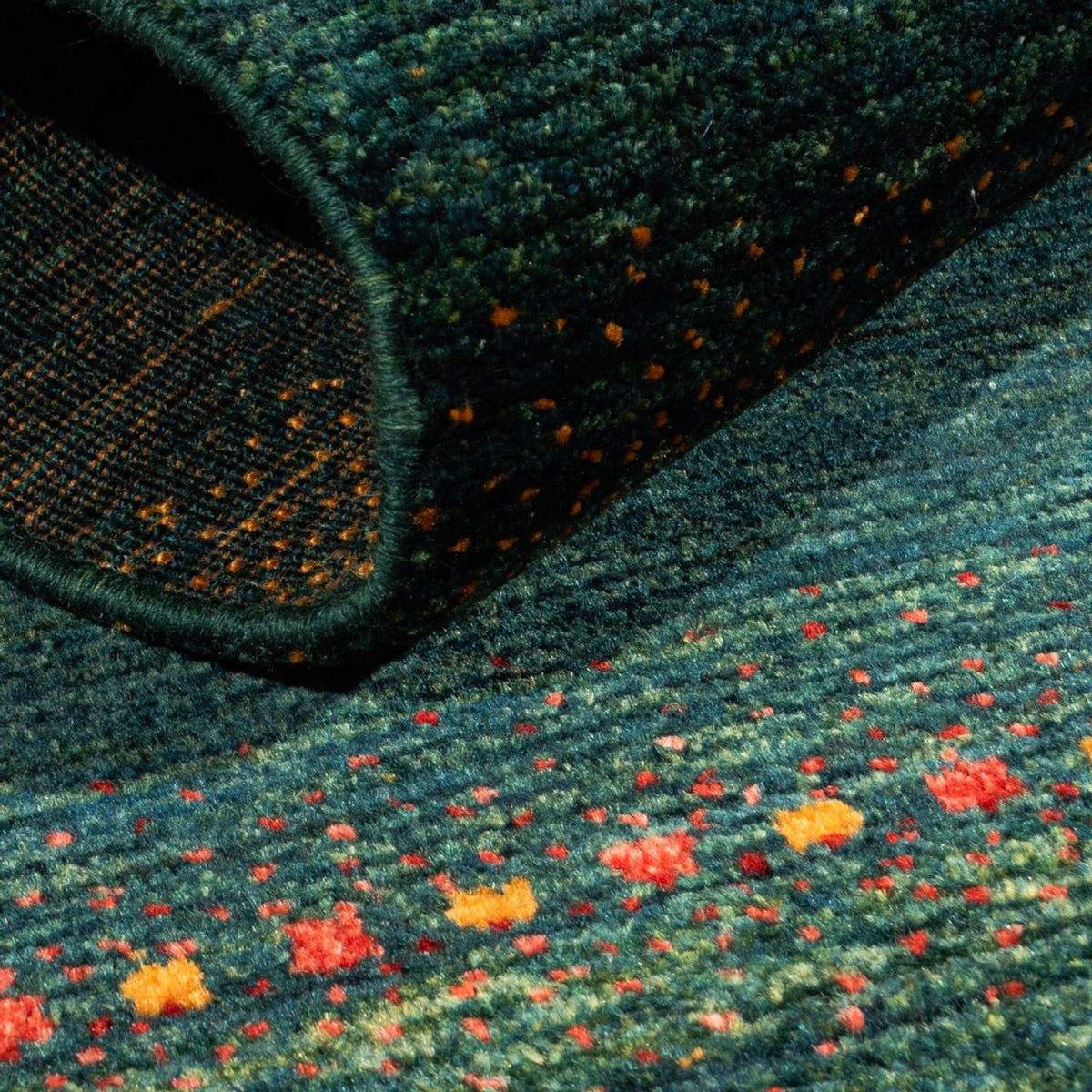 Alfombra Gabbeh - Loribaft Persa - 136 x 68 cm - verde