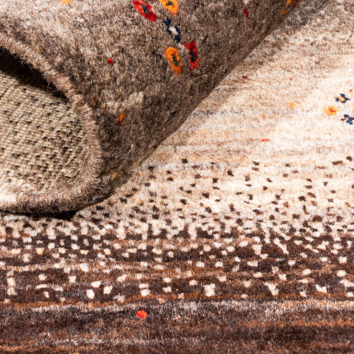 Alfombra Gabbeh - Loribaft Persa - 127 x 82 cm - gris