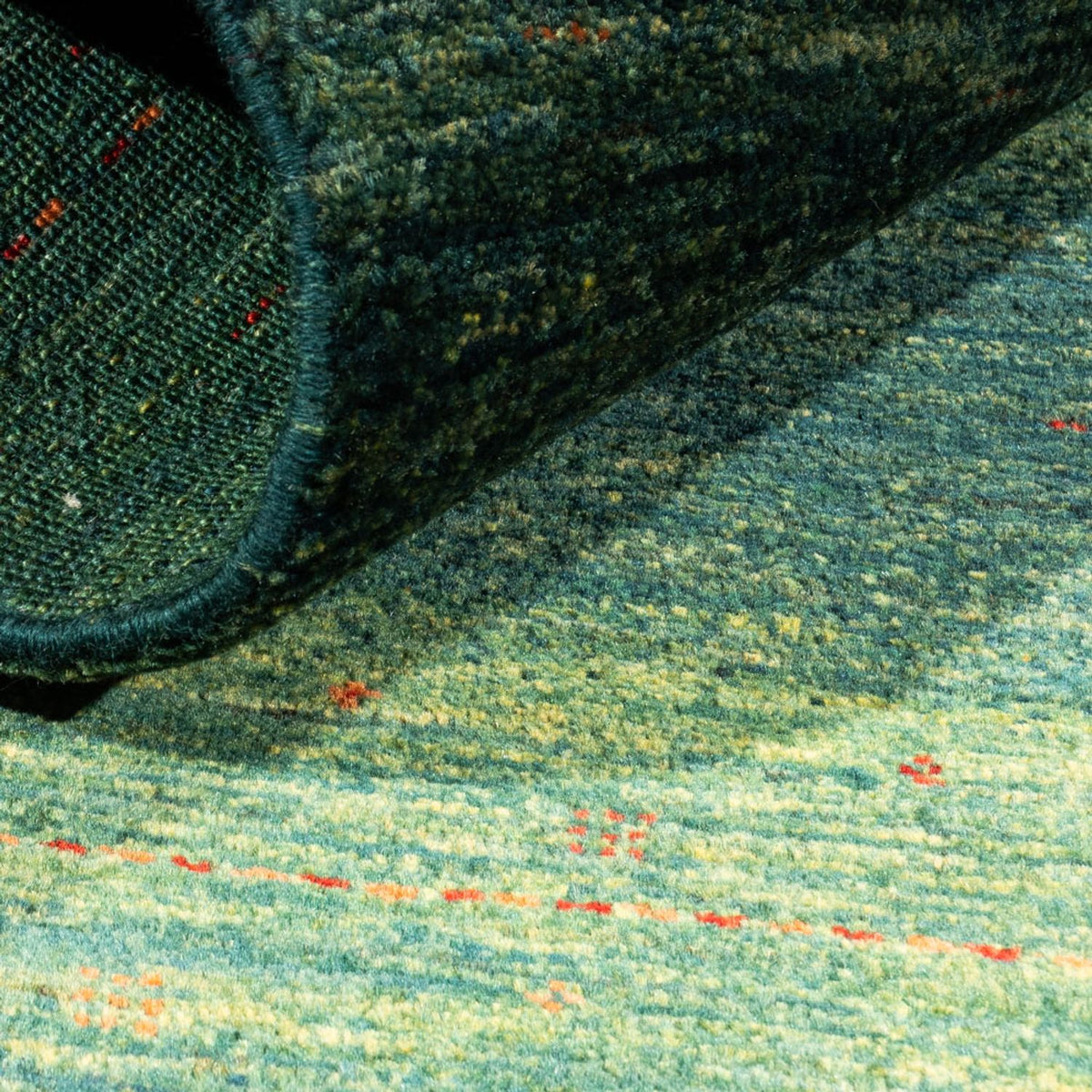 Alfombra Gabbeh - Loribaft Persa - 123 x 78 cm - verde