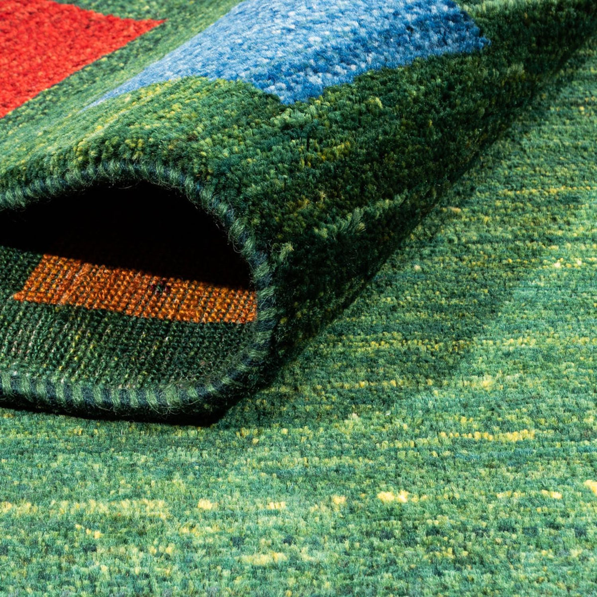 Alfombra Gabbeh - Loribaft Persa - 246 x 176 cm - verde