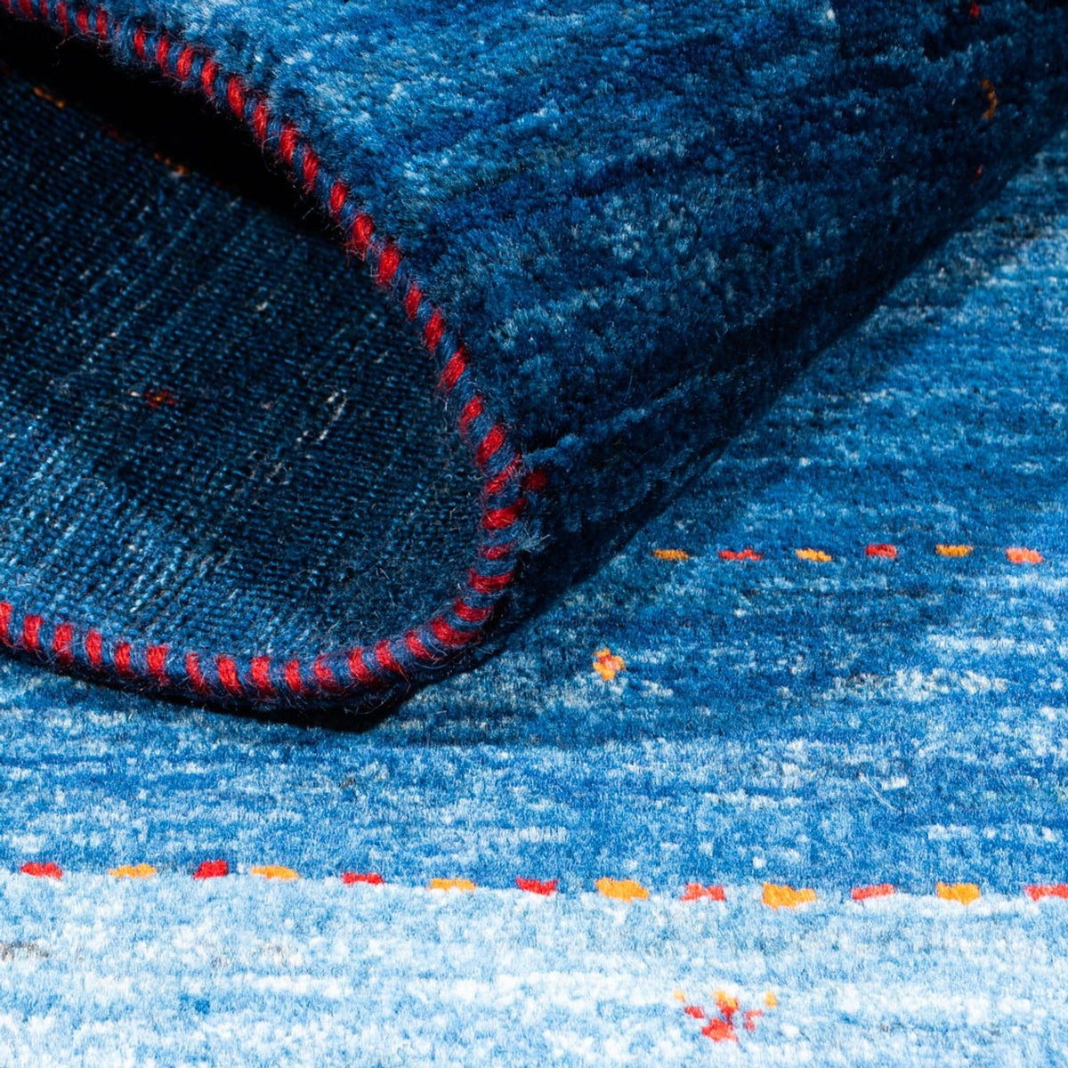 Alfombra Gabbeh - Loribaft Persa - 145 x 101 cm - azul