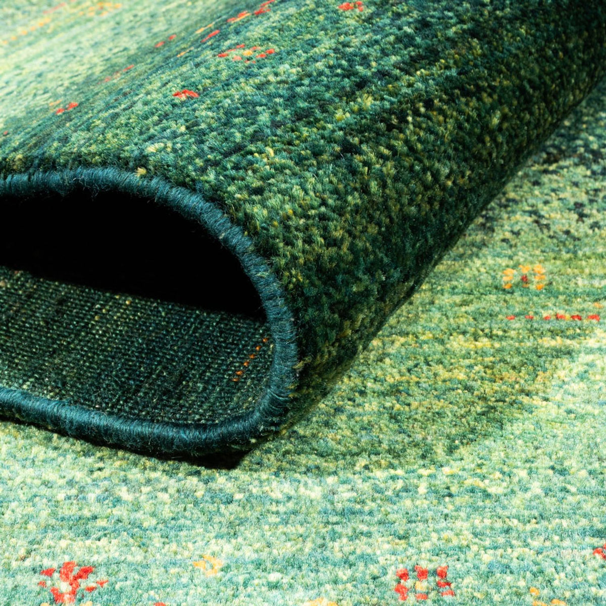 Alfombra Gabbeh - Loribaft Persa - 188 x 124 cm - verde