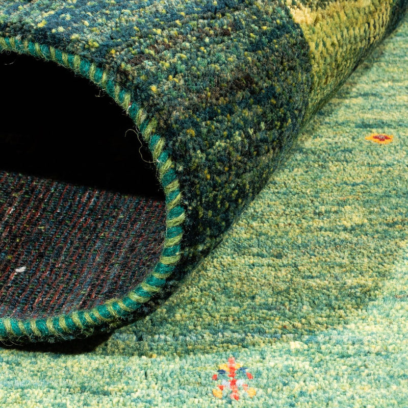 Alfombra Gabbeh - Loribaft Persa - Real - 251 x 167 cm - verde