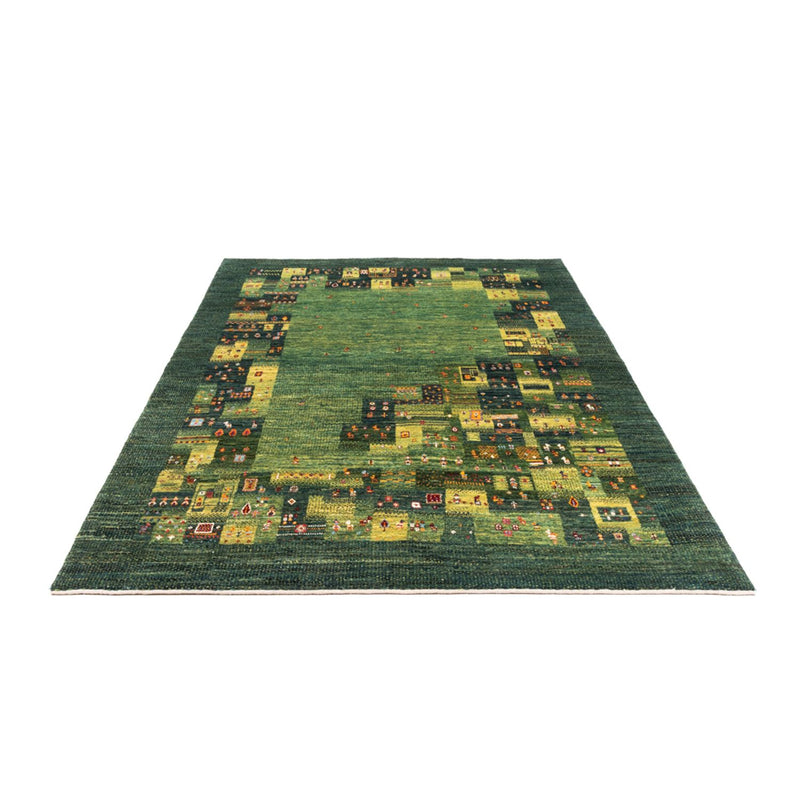 Alfombra Gabbeh - Loribaft Persa - Real - 251 x 167 cm - verde