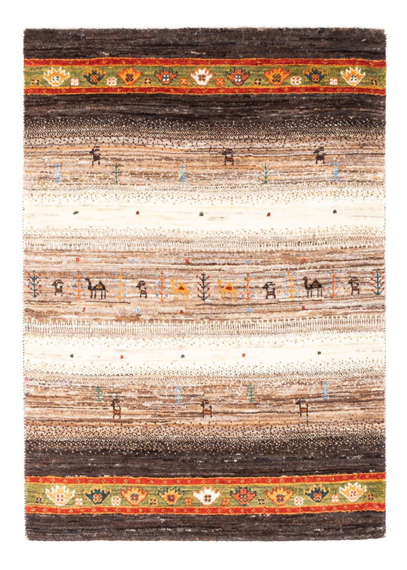 Alfombra Gabbeh - Loribaft Persa - 122 x 82 cm - gris