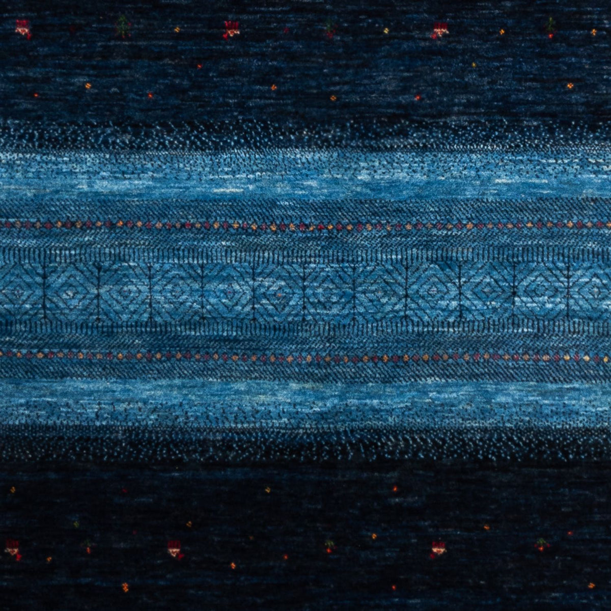 Alfombra Gabbeh - Loribaft Persa - 256 x 180 cm - azul