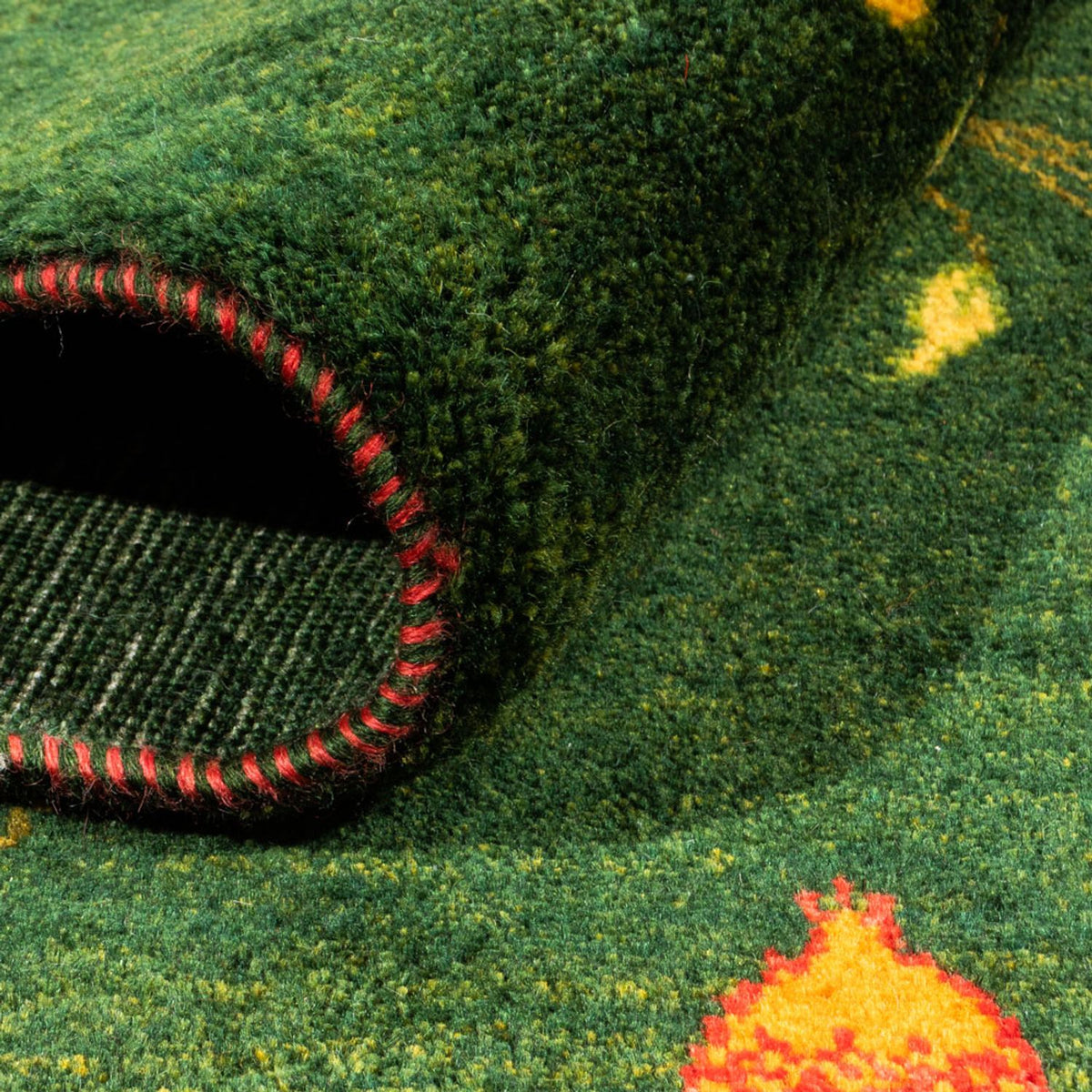 Alfombra Gabbeh - Loribaft Persa - 191 x 126 cm - verde