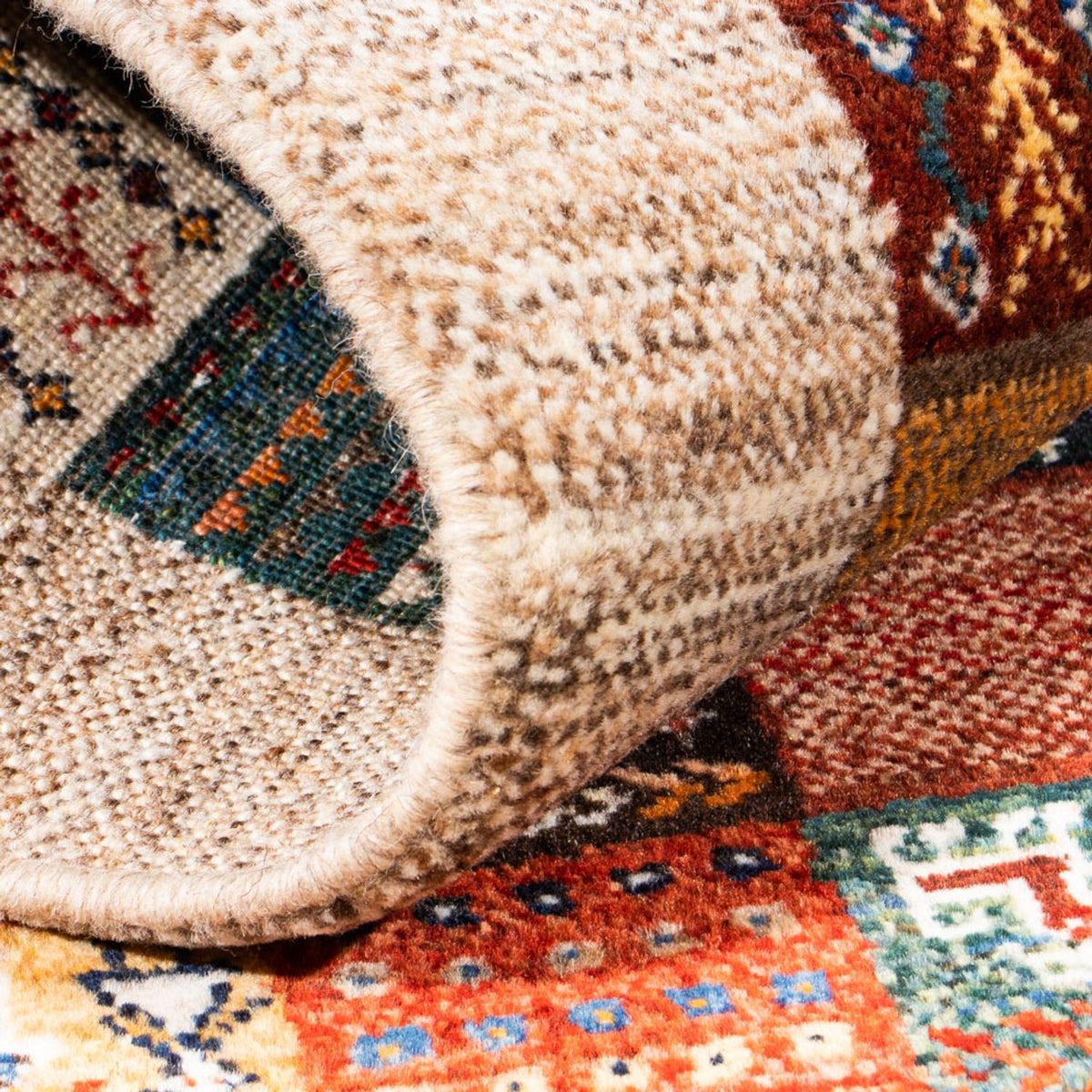 Alfombra Gabbeh - Loribaft Persa - Real - 132 x 84 cm - multicolor