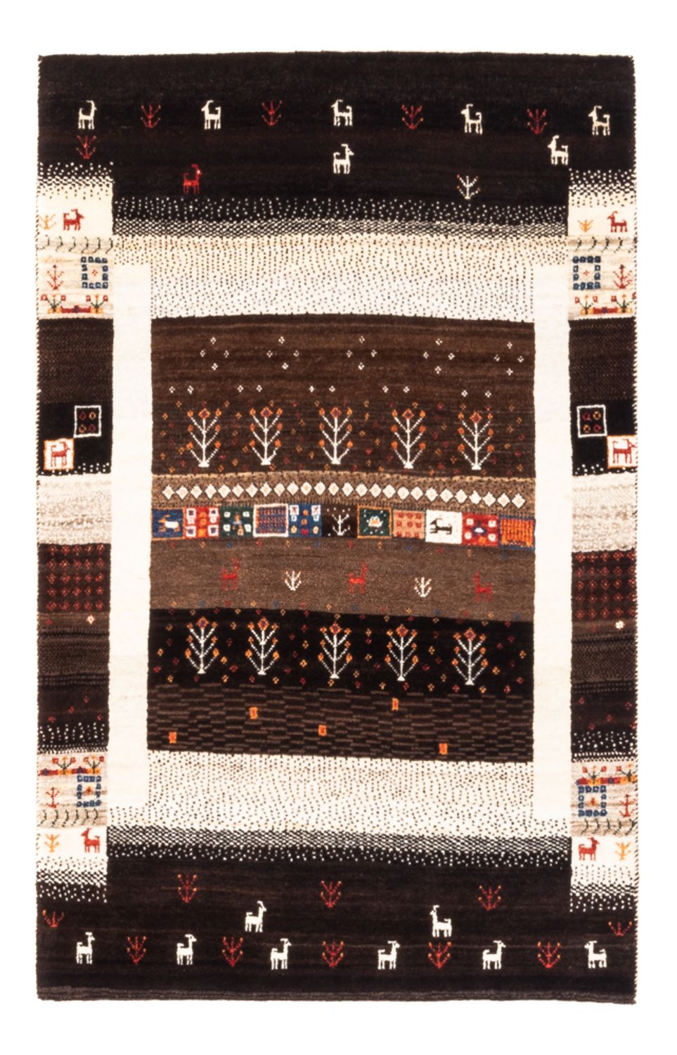 Alfombra Gabbeh - Loribaft Persa - Real - 130 x 86 cm - multicolor