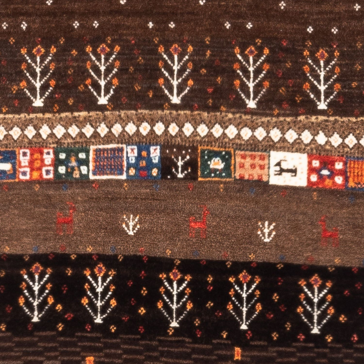 Alfombra Gabbeh - Loribaft Persa - Real - 130 x 86 cm - multicolor