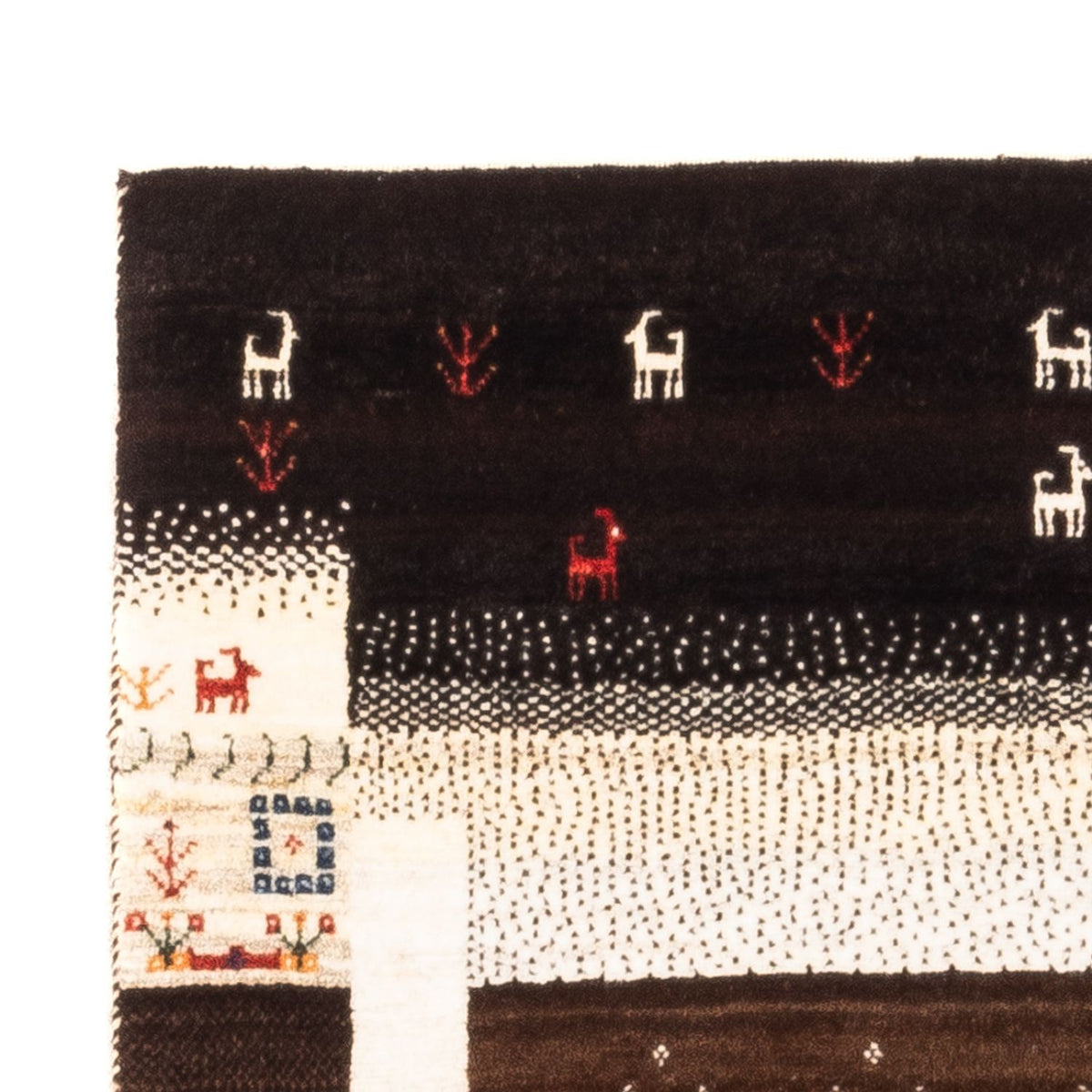 Alfombra Gabbeh - Loribaft Persa - Real - 130 x 86 cm - multicolor