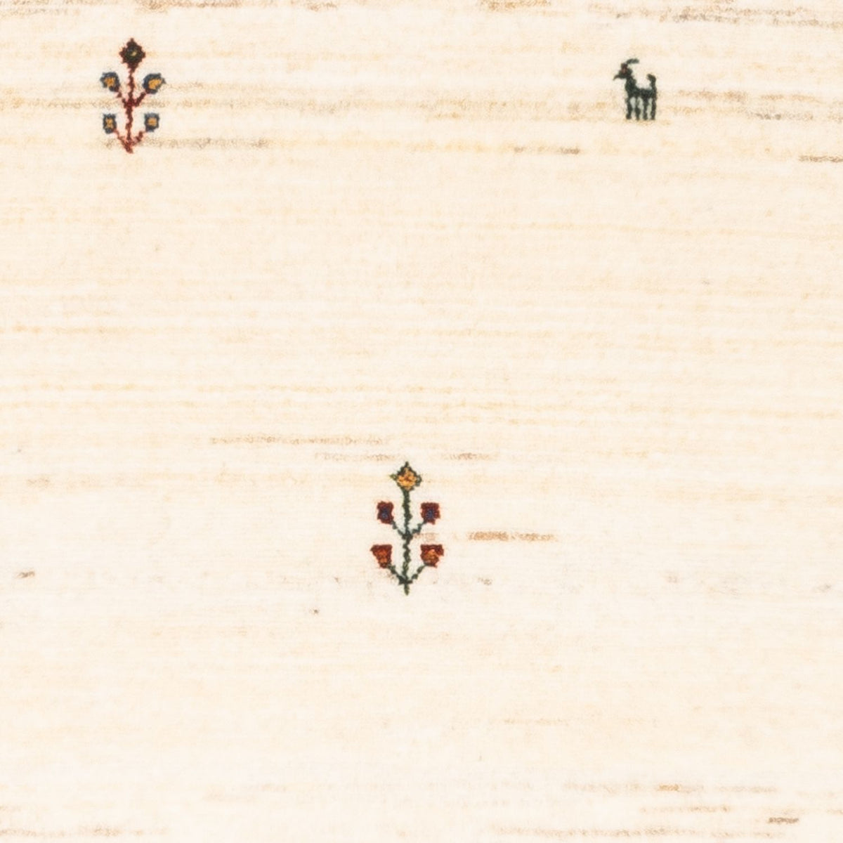 Alfombra Gabbeh - Loribaft Persa - Real - 125 x 90 cm - crema