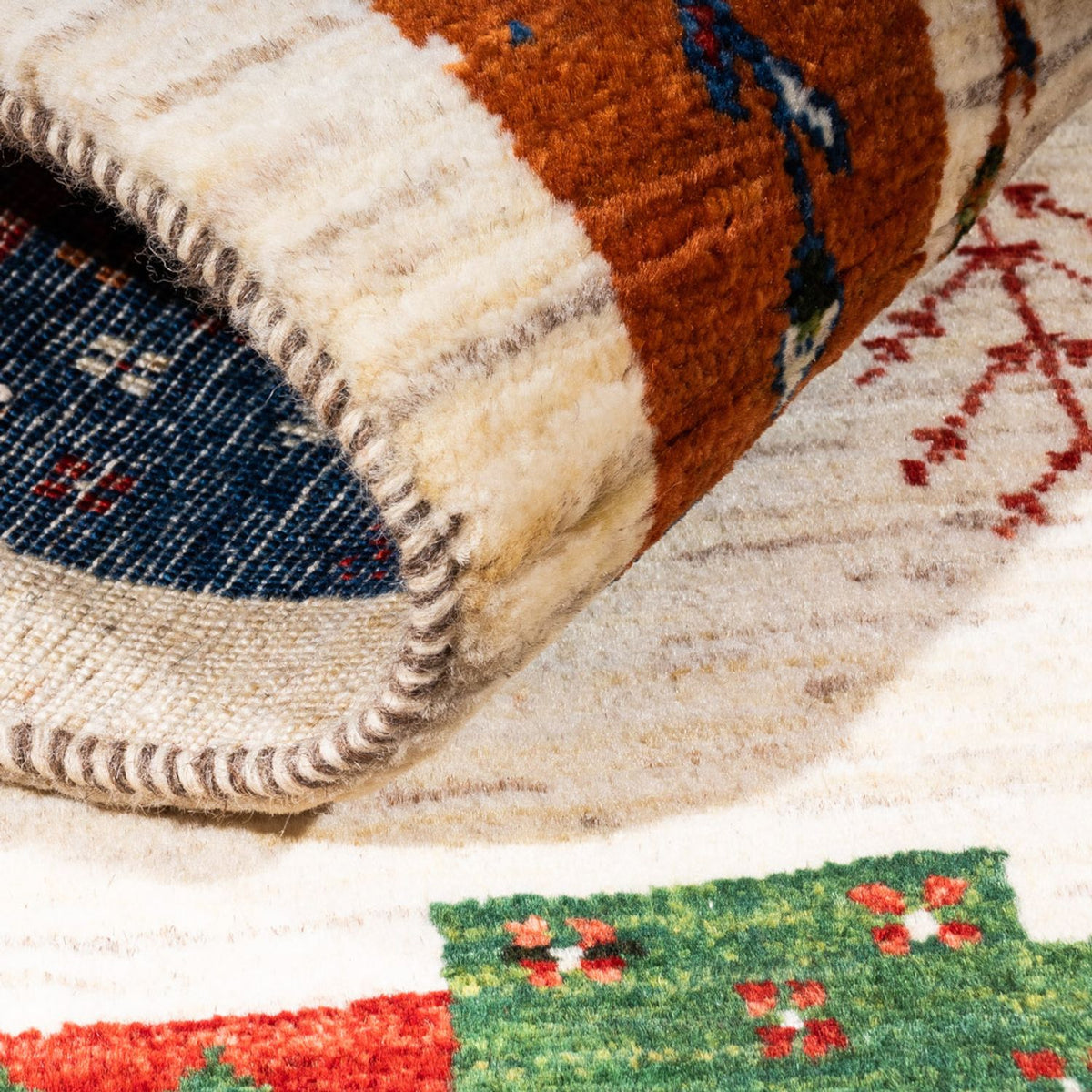 Alfombra Gabbeh - Loribaft Persa - Real - 135 x 83 cm - multicolor