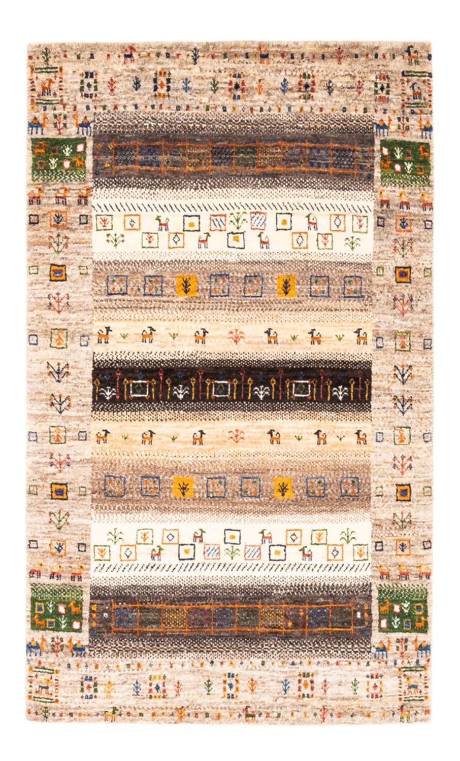 Alfombra Gabbeh - Loribaft Persa - Real - 135 x 87 cm - multicolor