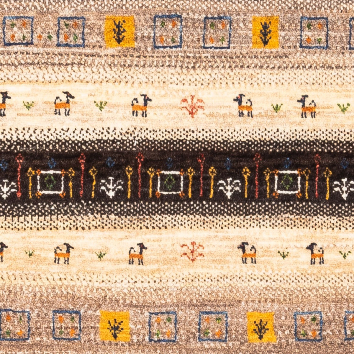 Alfombra Gabbeh - Loribaft Persa - Real - 135 x 87 cm - multicolor