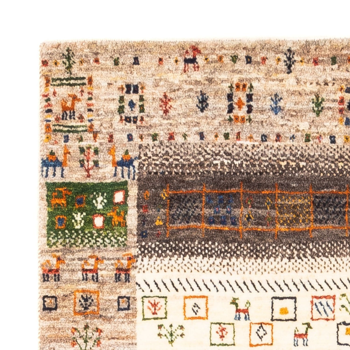 Alfombra Gabbeh - Loribaft Persa - Real - 135 x 87 cm - multicolor