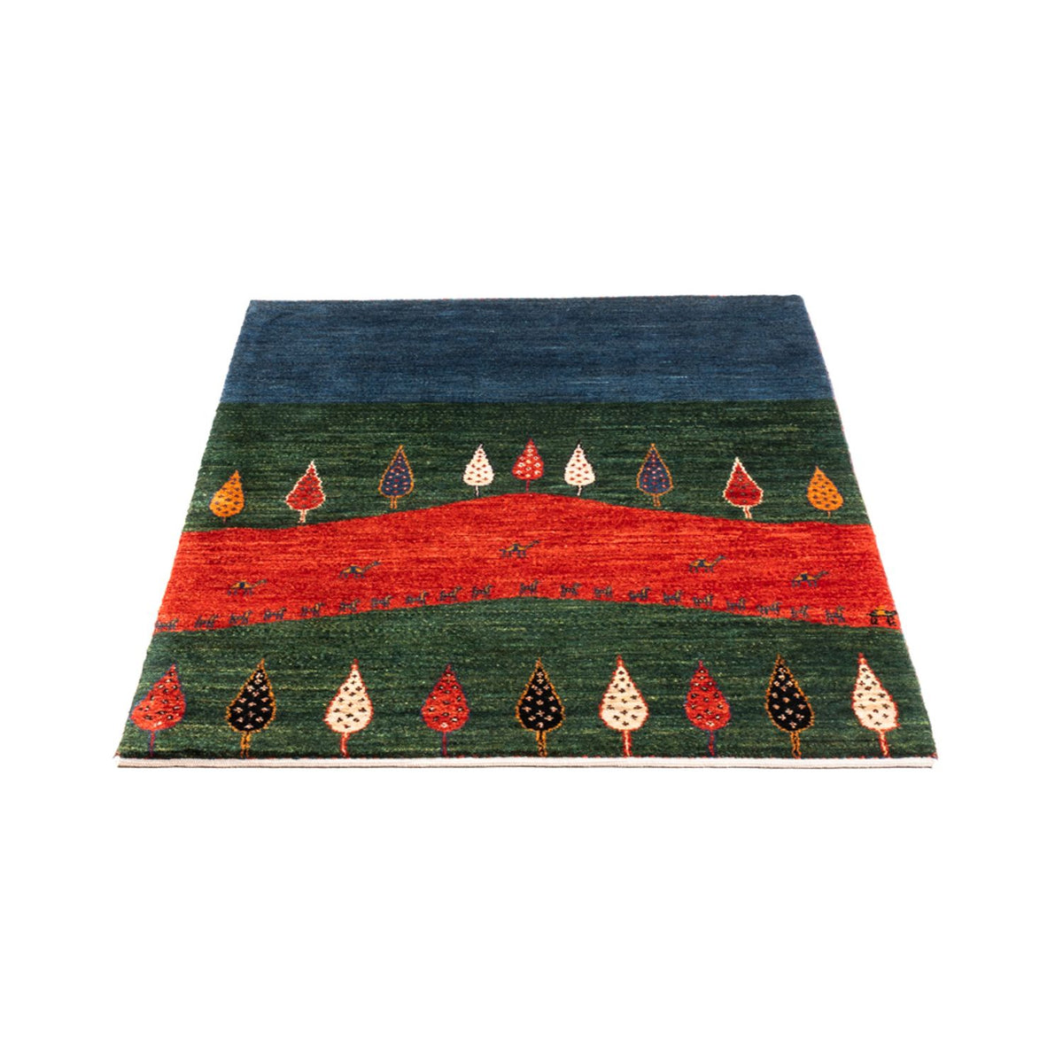 Alfombra Gabbeh - Loribaft Persa - Real - 126 x 82 cm - multicolor