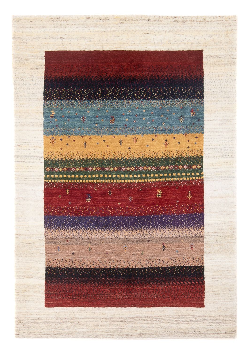 Alfombra Gabbeh - Loribaft Persa - Real - 130 x 85 cm - multicolor