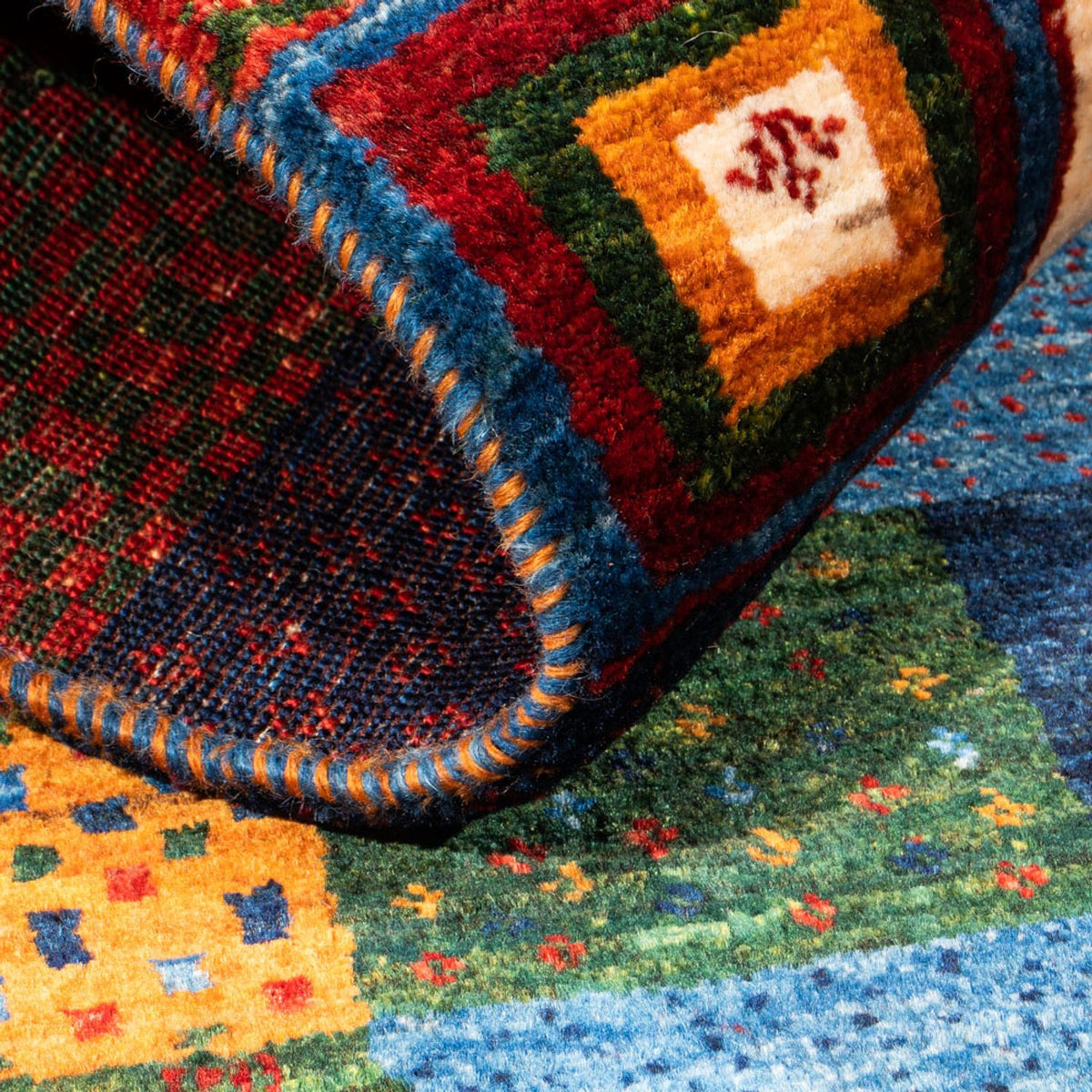 Alfombra Gabbeh - Loribaft Persa - Real - 128 x 84 cm - multicolor