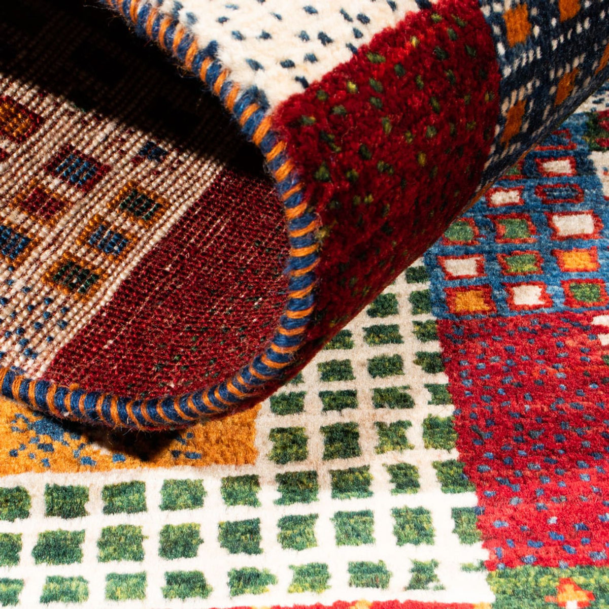 Alfombra Gabbeh - Loribaft Persa - Real - 134 x 85 cm - multicolor